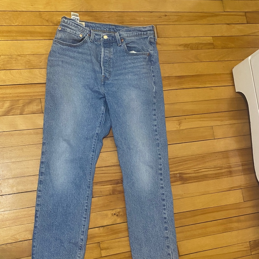 Levi's Women's Straight Leg Light Blue Jeans 501 low stretch bought July 2025